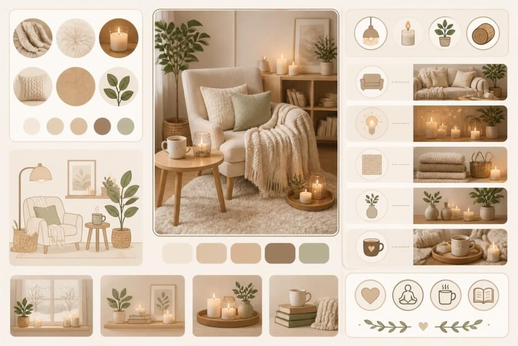 participez à notre atelier de décoration intérieure hygge et transformez votre maison en un cocon chaleureux et apaisant, alliant confort, simplicité et bien-être.