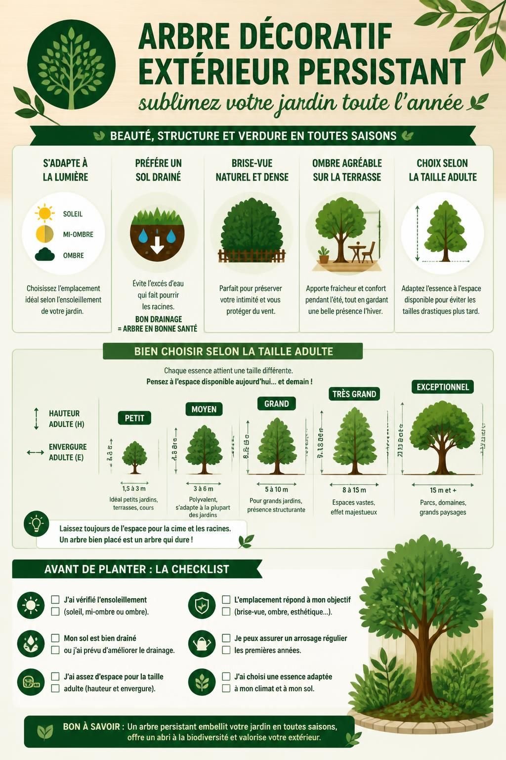découvrez notre sélection d'arbres décoratifs extérieurs persistants pour embellir votre jardin en toutes saisons et apporter une touche de verdure durable toute l'année.