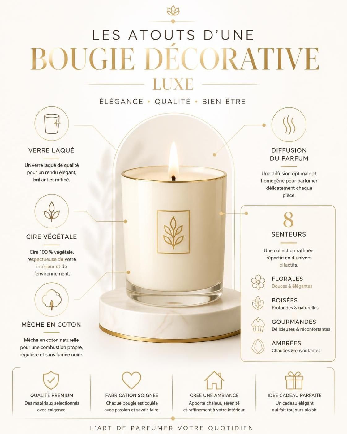 découvrez notre collection de bougies décoratives de luxe pour sublimer votre intérieur avec élégance et raffinement. ajoutez une touche chaleureuse et sophistiquée à votre décoration.