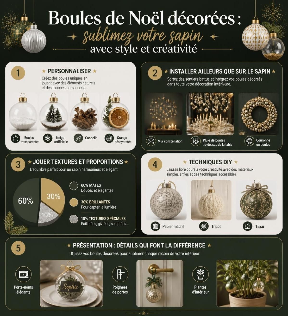 découvrez nos boules de noël décorées pour sublimer votre sapin avec style et créativité. apportez une touche unique et festive à votre décoration de fête.