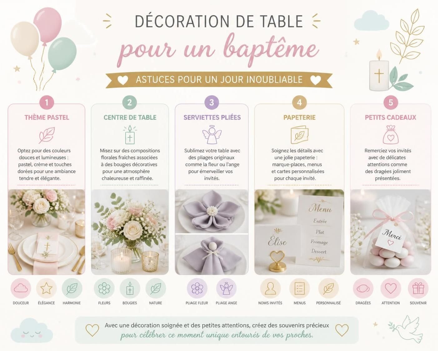 découvrez nos astuces originales pour une décoration de table de baptême réussie et créez une ambiance magique pour un jour inoubliable.
