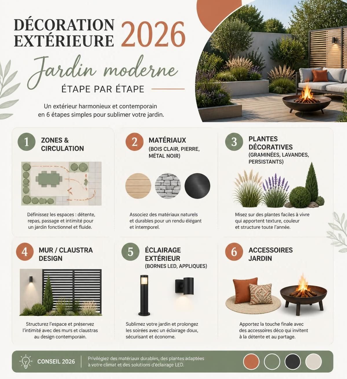 découvrez nos idées de décoration extérieure moderne pour jardin, avec des styles tendance et des astuces pratiques pour transformer et sublimer votre espace extérieur.