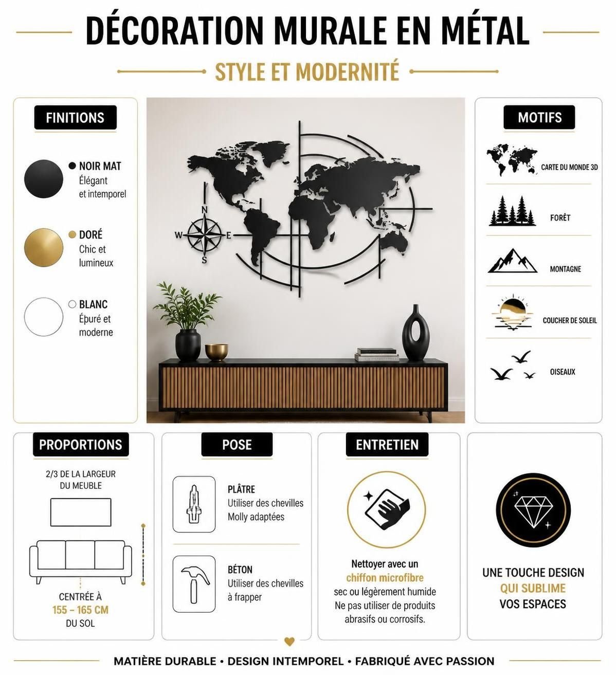 découvrez notre décoration murale en métal pour sublimer vos murs avec style et modernité. apportez une touche design et élégante à votre intérieur.