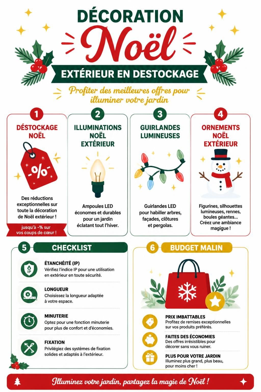 découvrez nos décorations de noël extérieur en destockage et profitez des meilleures offres pour illuminer votre jardin avec charme et créativité.