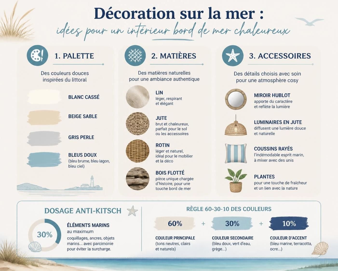 découvrez des idées et astuces pour créer une décoration marine chaleureuse et apaisante, idéale pour un intérieur inspiré par la mer.