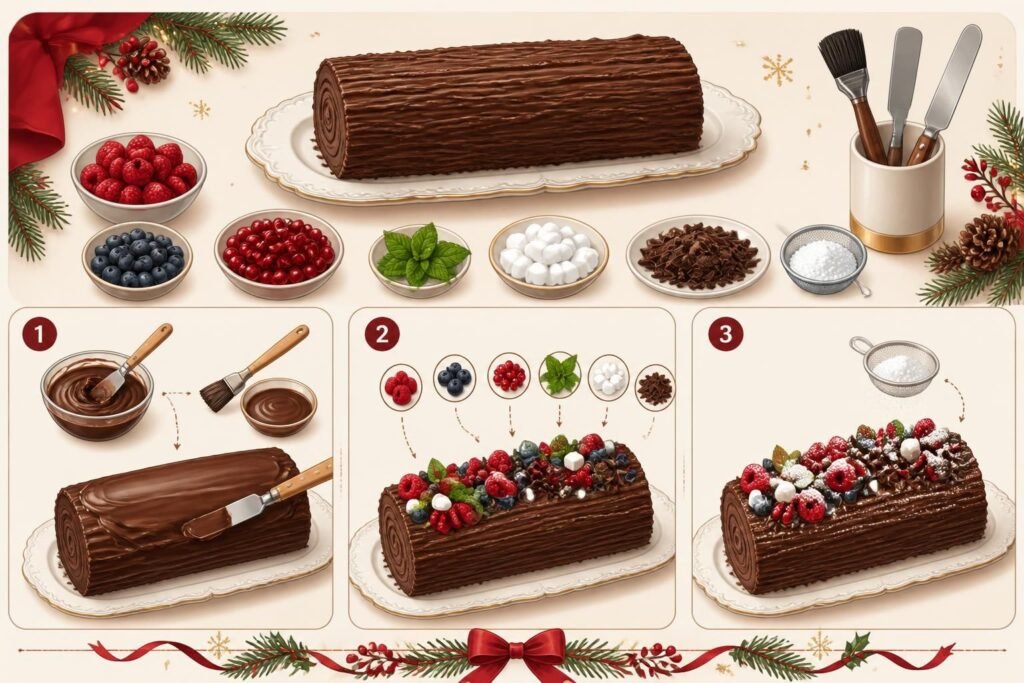 apprenez à décorer votre bûche de noël comestible pour un dessert à la fois esthétique et savoureux, parfait pour émerveiller vos invités durant les fêtes.