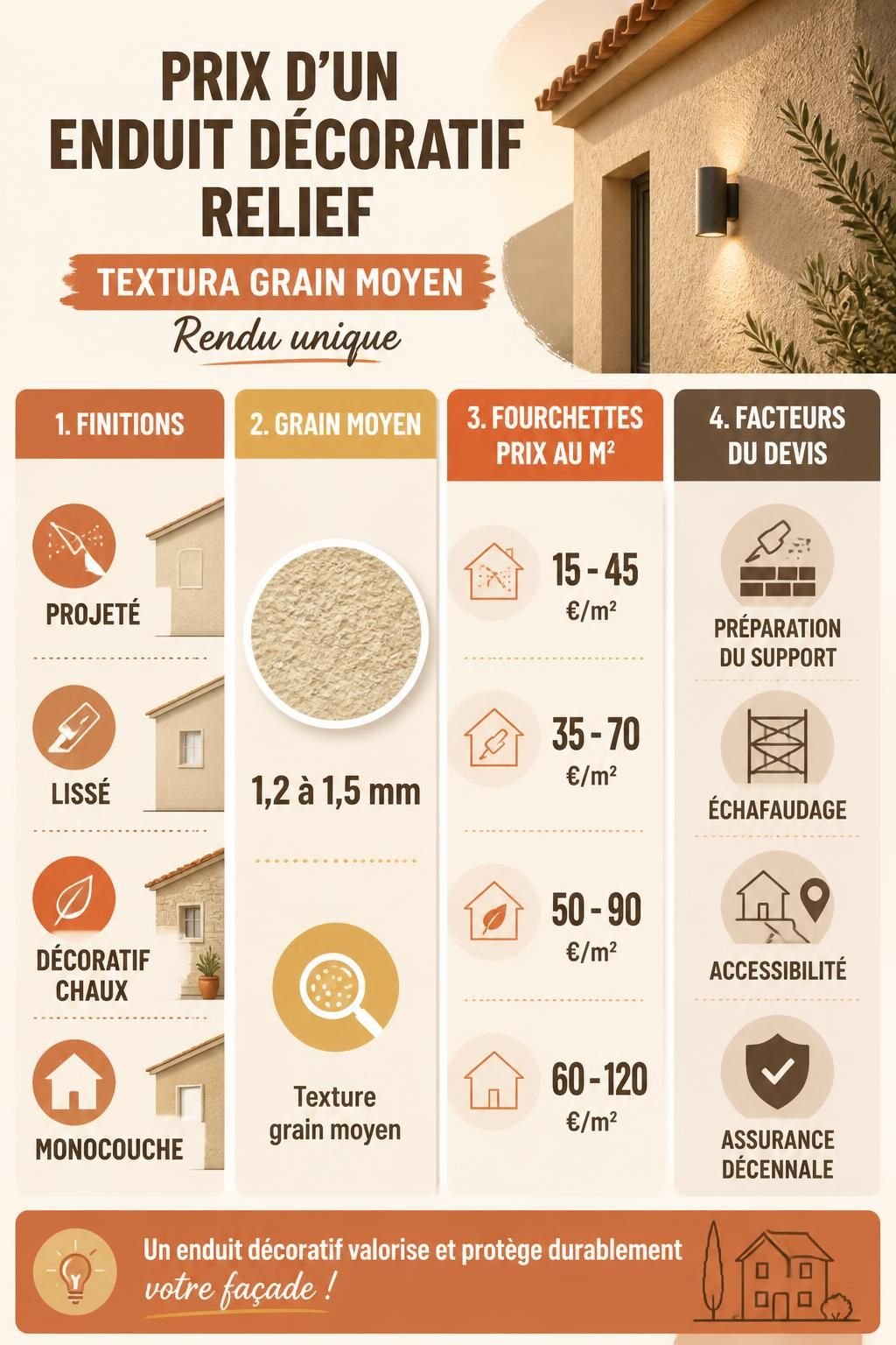 découvrez notre enduit décoratif relief textura à grain moyen pour un rendu unique et élégant. comparez les meilleurs prix et donnez du relief à vos murs avec style.