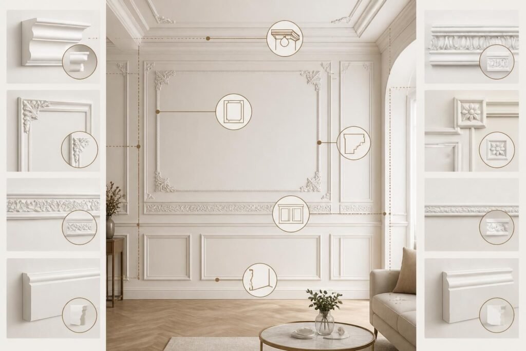 découvrez nos moulures murales décoratives pour sublimer vos murs avec élégance et apporter une touche raffinée à votre intérieur.