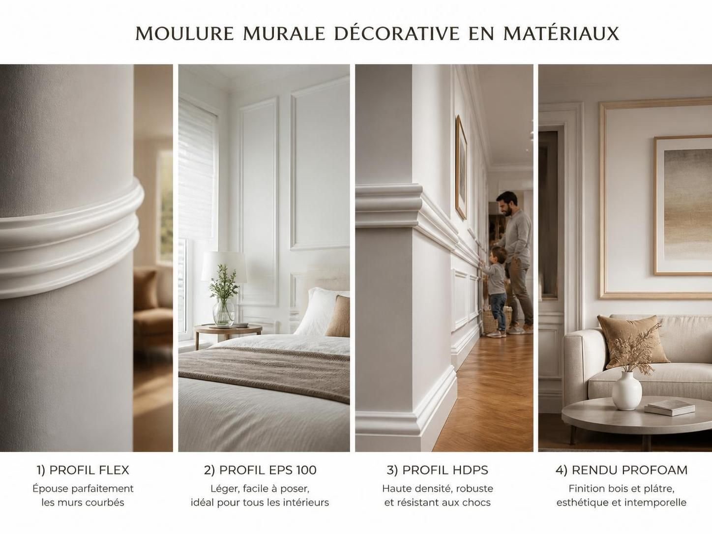 découvrez nos moulures murales décoratives pour sublimer vos murs avec élégance et raffinement. apportez une touche unique et sophistiquée à votre intérieur facilement.