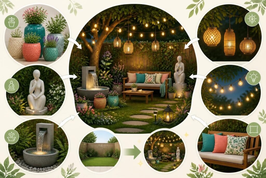 découvrez notre sélection d'objets décoratifs pour jardin et sublimez votre espace extérieur en toute simplicité grâce à des pièces uniques et élégantes.