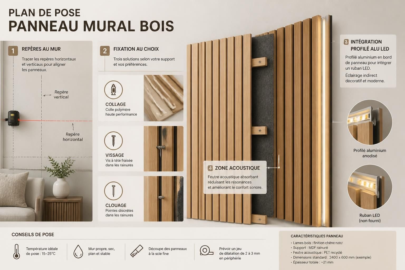 découvrez nos panneaux muraux en bois décoratifs pour sublimer votre intérieur avec élégance et chaleur naturelle. faciles à installer, ils apportent style et modernité à toutes vos pièces.