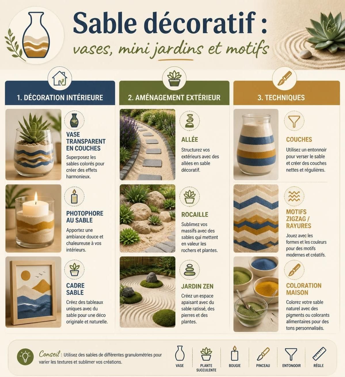 découvrez comment le sable décoratif peut métamorphoser votre espace en un lieu unique et chaleureux, alliant esthétisme et naturel pour une ambiance conviviale.