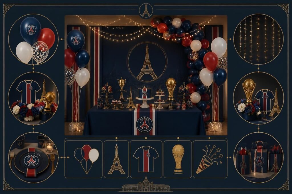 découvrez des idées originales et chic pour une décoration anniversaire sur le thème paris saint germain, parfaite pour célébrer avec style et passion.