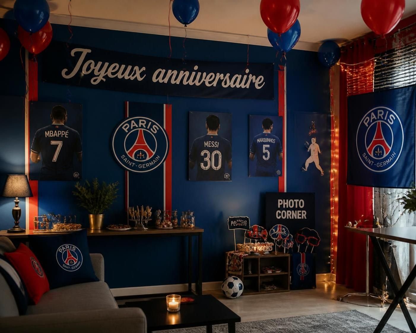 découvrez des idées originales et chic pour une décoration d'anniversaire sur le thème paris saint germain, parfaite pour célébrer avec élégance et passion.