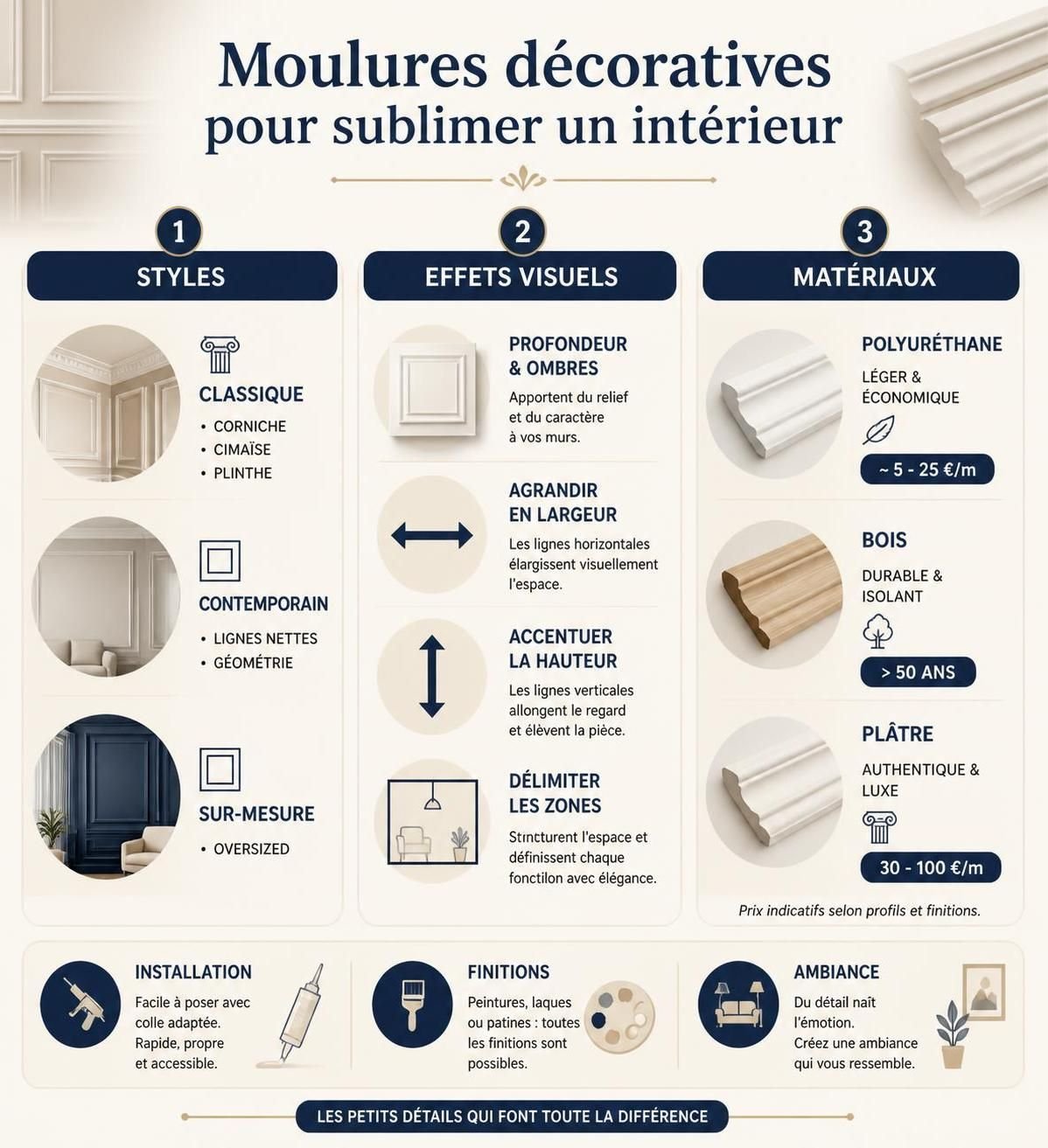 découvrez comment les moulures décoratives peuvent transformer votre intérieur en un espace élégant et raffiné. apportez du style et du charme à chaque pièce de votre maison.