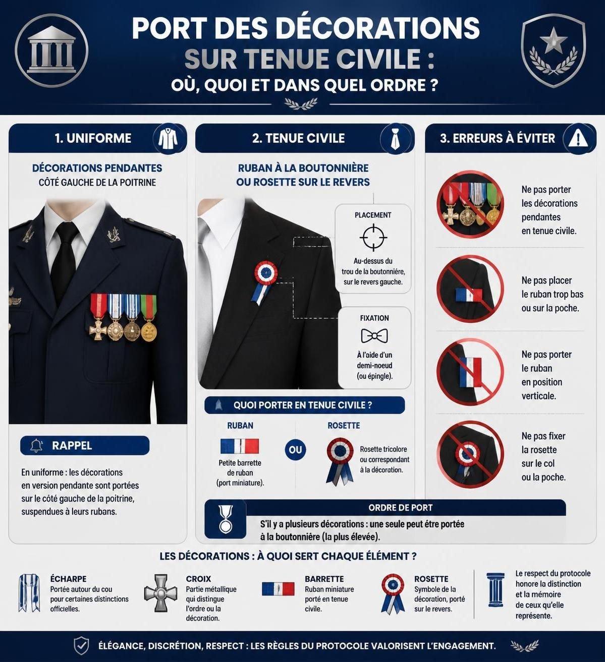 découvrez nos conseils pour porter des décorations sur une tenue civile et valoriser votre style au quotidien avec élégance et subtilité.