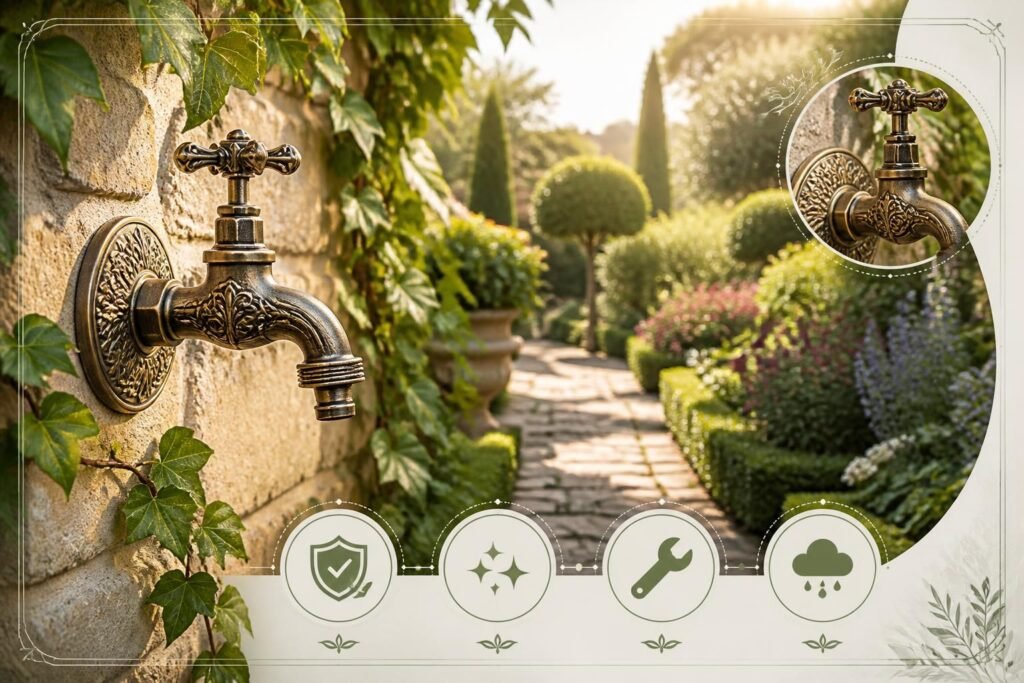 découvrez nos robinets décoratifs extérieurs alliant fonctionnalité et esthétisme pour sublimer votre jardin avec élégance et style.